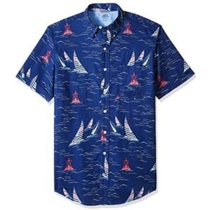 Izod Saltwater Relaxed Classics Button‎ Down Shirt Sailboat Theme 2XL